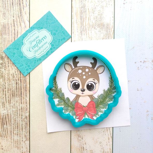 Cutter with picture Fpr2 Deer in a wreath