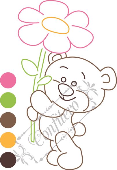Picture for print Pic5 Teddy bear with a flower