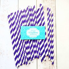 Трубочки картонні Фіолетова полоска