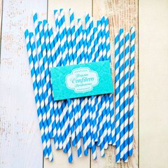 Cardboard staws Blue strip