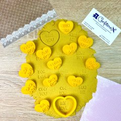 Set N74 mini heart cutter with stamps